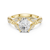 Gold Ring DDLR-257, Oval center stone, Yellow Gold, view 4