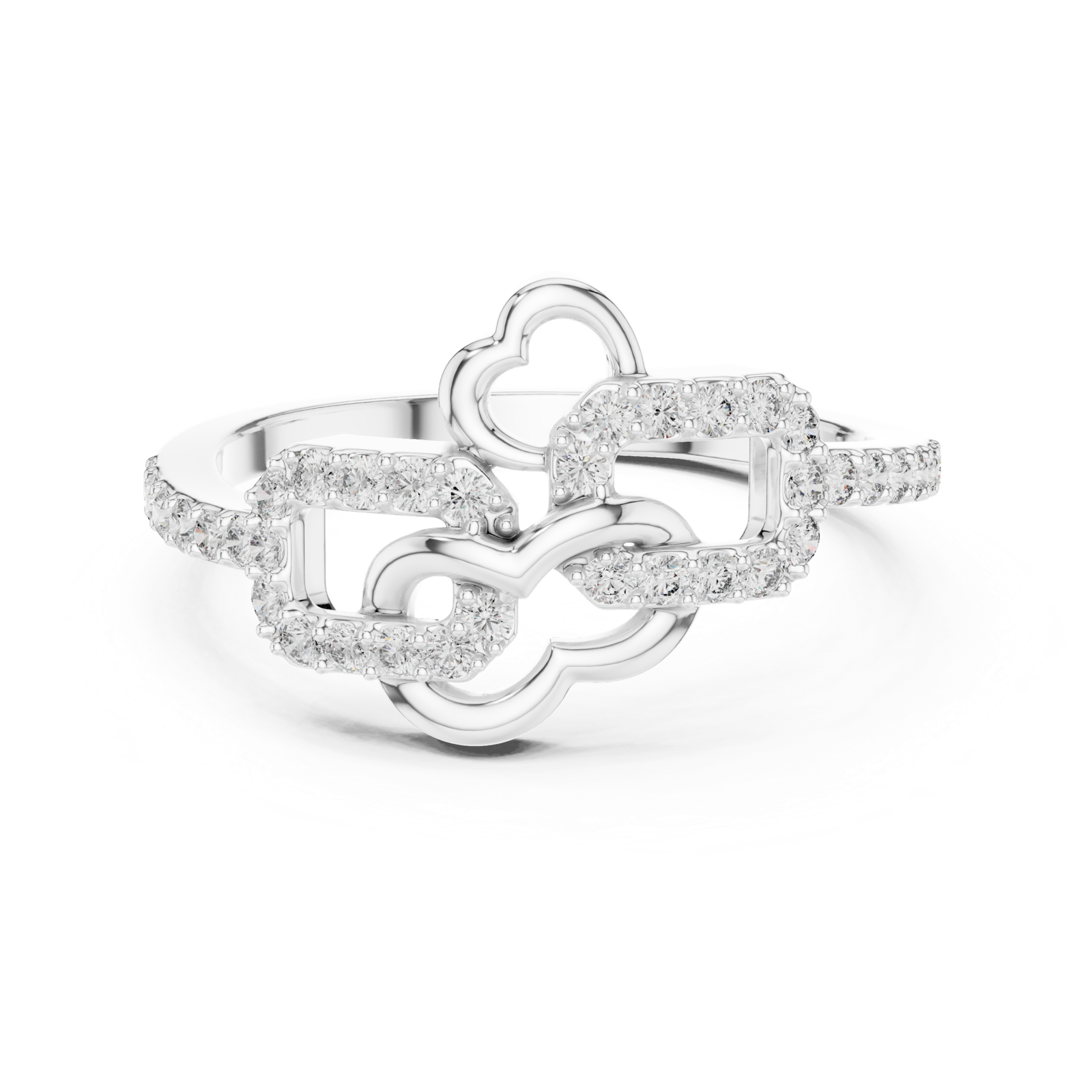 Gold Ring LR-01 (67), White Gold, view 4