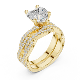 Gold Ring, Heart center stone, Yellow Gold, view 2