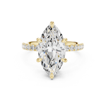 Gold Ring DDLR-259, Marquise center stone, Yellow Gold, view 4