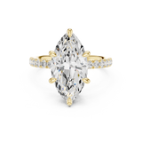 Gold Ring DDLR-259, Marquise center stone, Yellow Gold, view 4