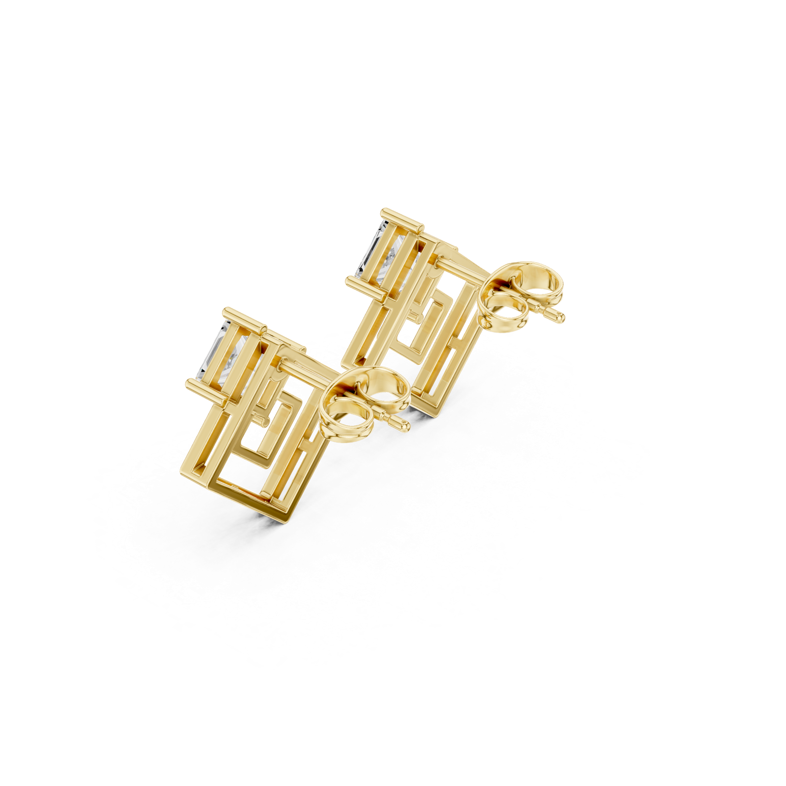 Gold Earrings AVBER-61, Yellow Gold, view 2