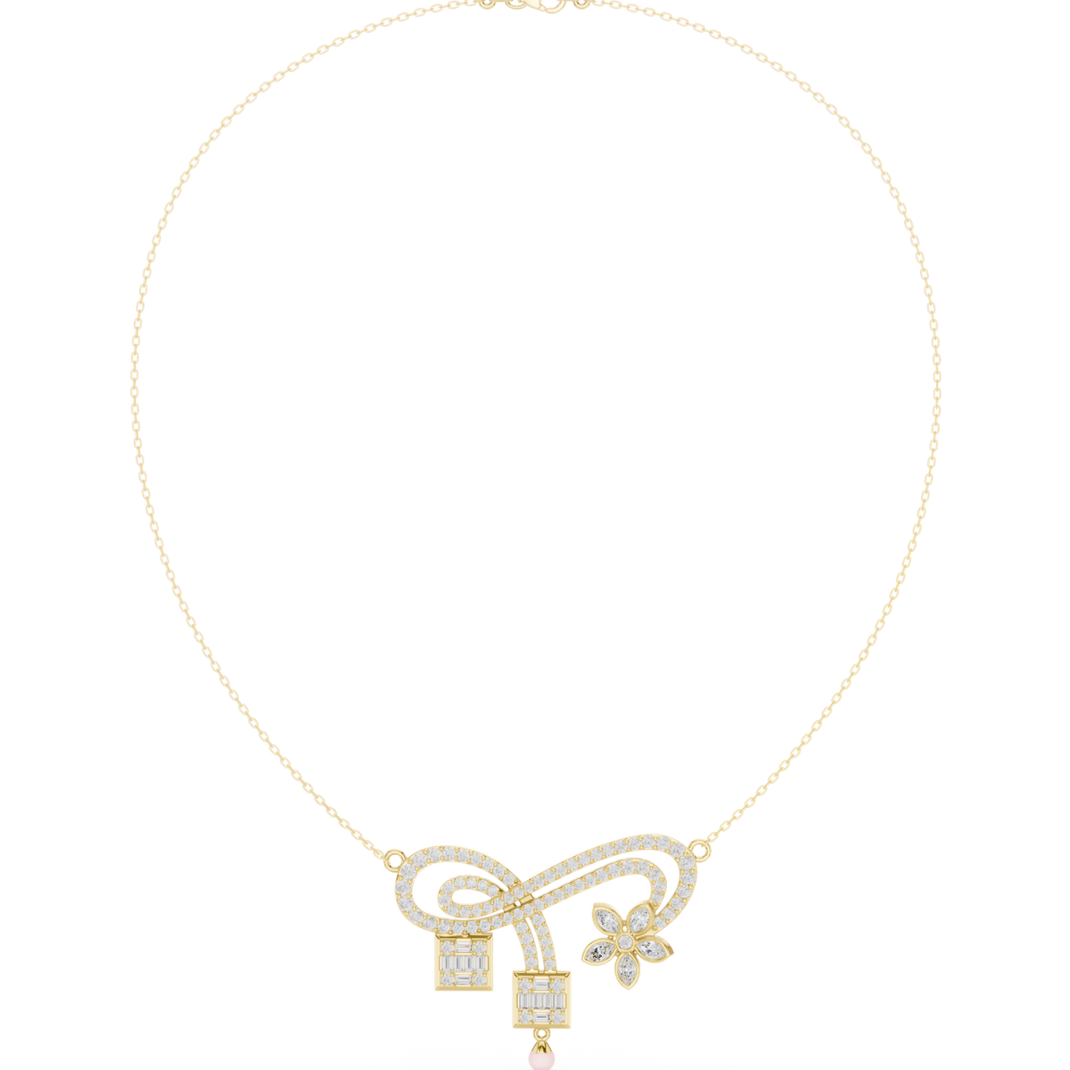 Gold Necklace SBWN (29), Yellow Gold, view 4