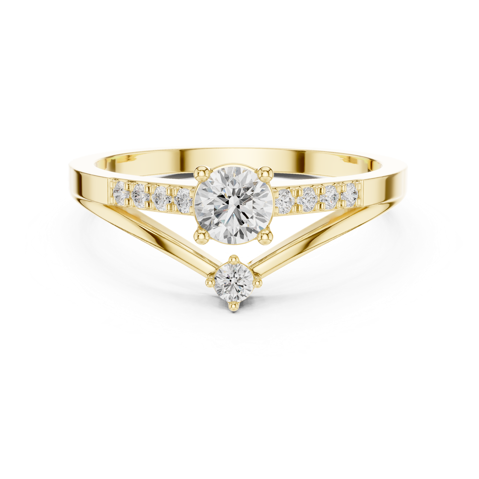 Gold Ring DDLR-835, Yellow Gold, view 4
