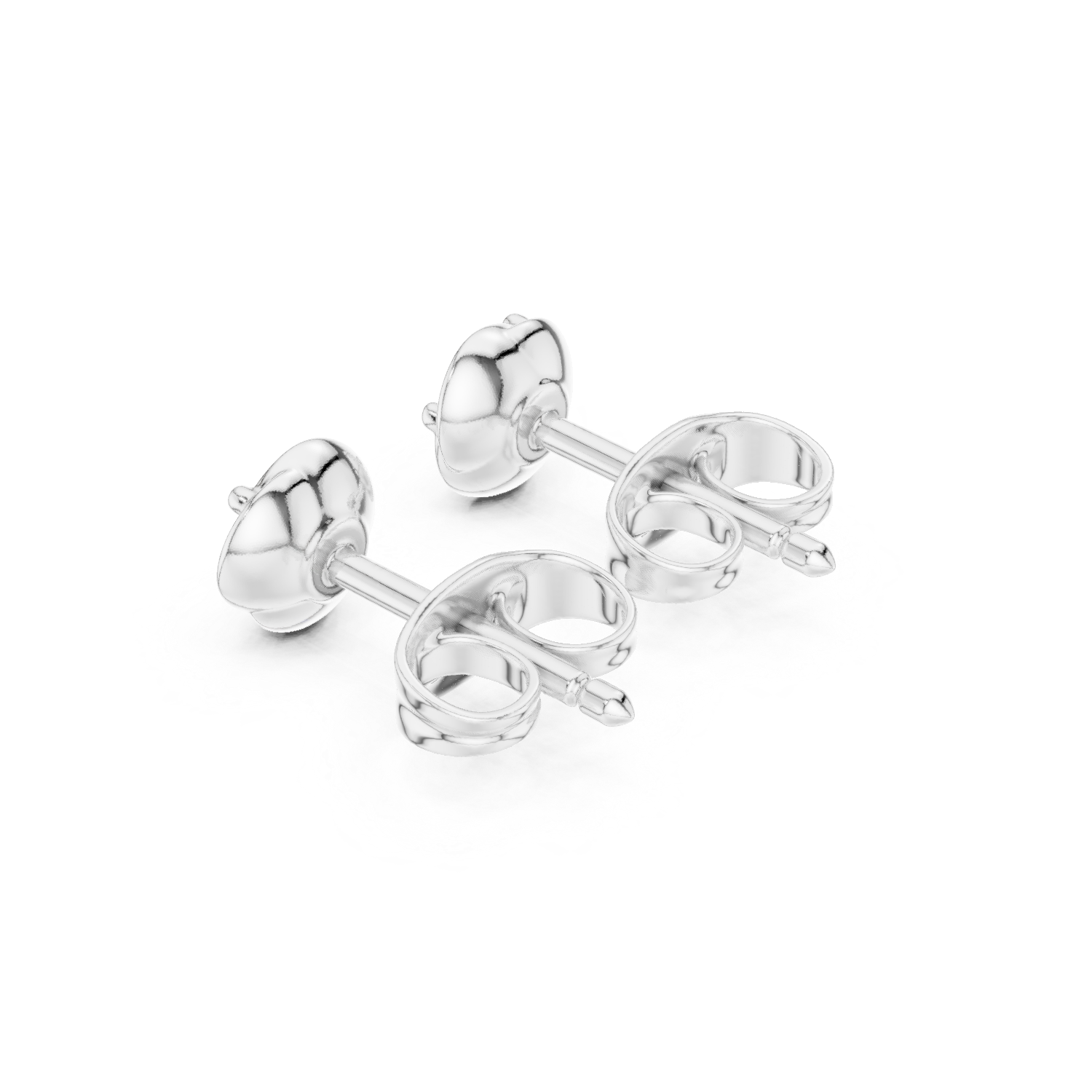 Gold Earrings SBER(53), White Gold, view 2