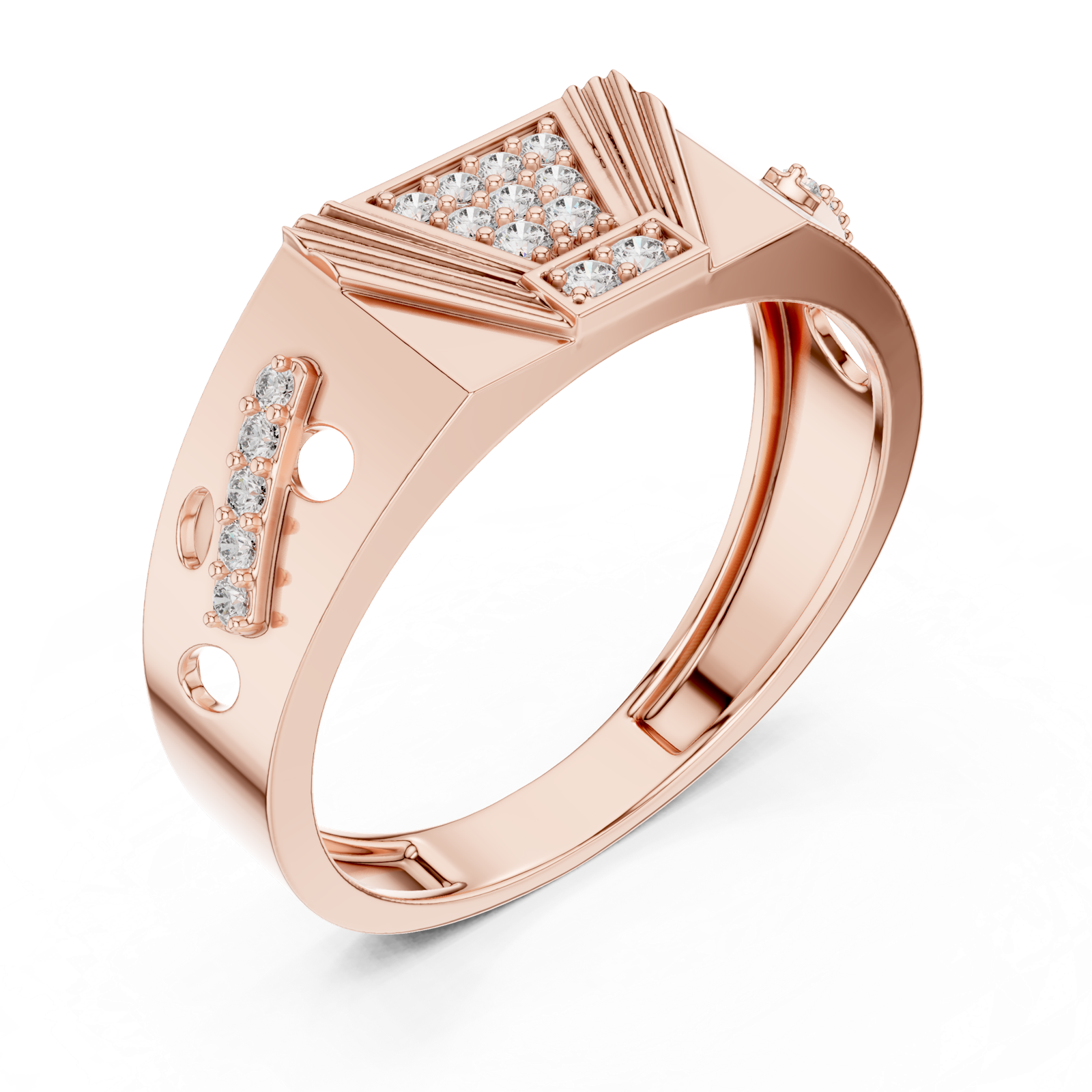 Gold Ring LR-01 (31), Rose Gold, view 2