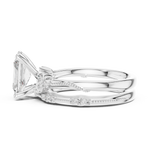 Gold Ring DDLR-299, Radiant center stone, White Gold, view 3