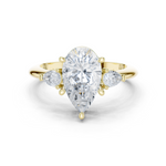 Gold Jewelry L35-66, Pear center stone, Yellow Gold