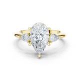 Gold Jewelry L35-66, Pear center stone, Yellow Gold