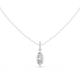 Gold Jewelry DDPO-009, Marquise center stone, White Gold