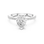Gold Ring DDLR-040, Pear center stone, White Gold, view 4