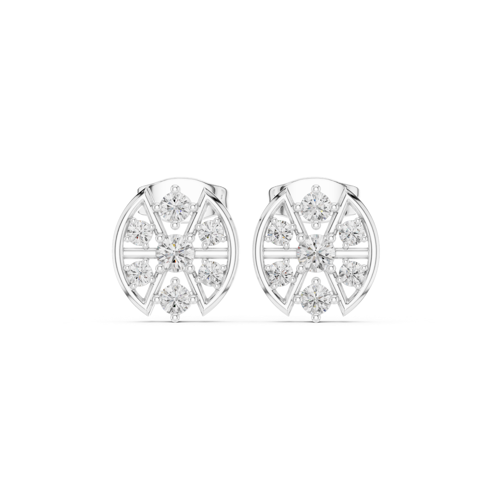 Gold Earrings AGDER-358, White Gold