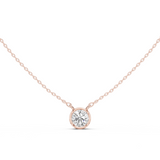Gold Jewelry DDPS-001, Round center stone, Rose Gold