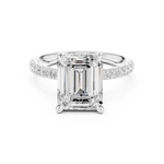 Gold Ring DDLR-259, Emerald center stone, White Gold, view 4