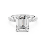 Gold Ring DDLR-259, Emerald center stone, White Gold, view 4