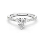 Gold Jewelry L36-15, Heart center stone, White Gold