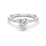 Gold Jewelry L36-15, Heart center stone, White Gold