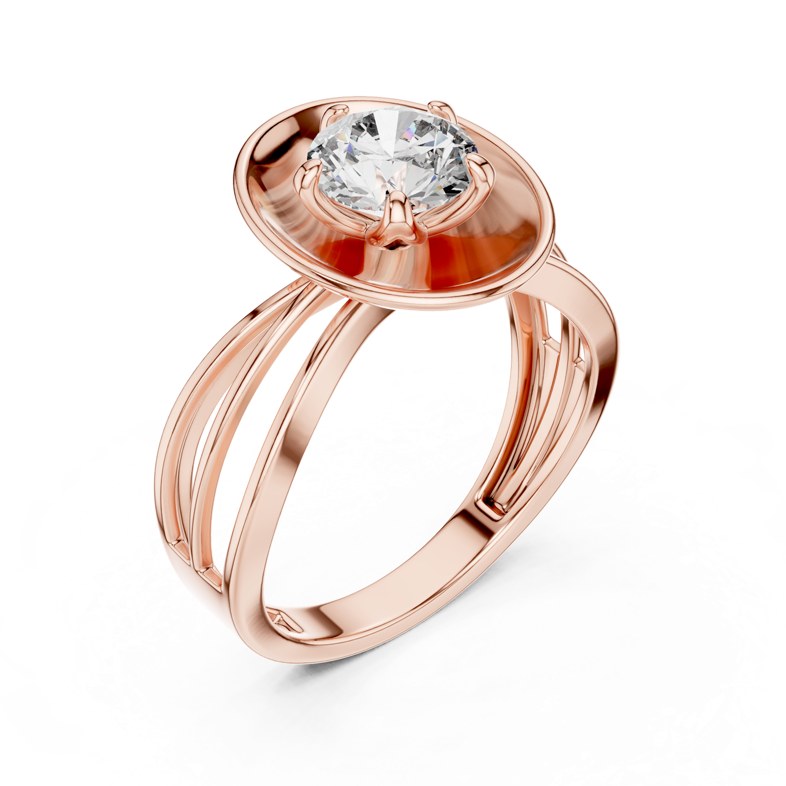 Gold Ring LR-0096, Rose Gold, view 2