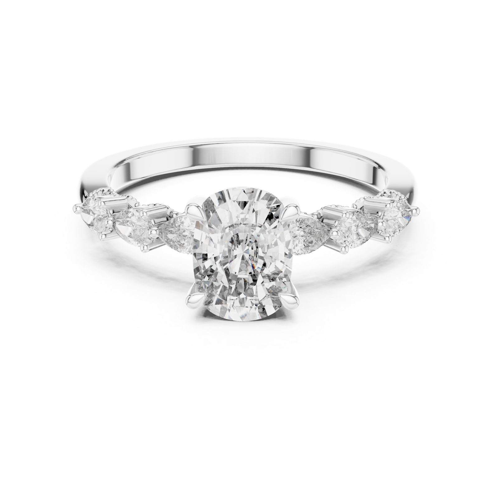 Gold Ring DDLR-168, White Gold, view 4