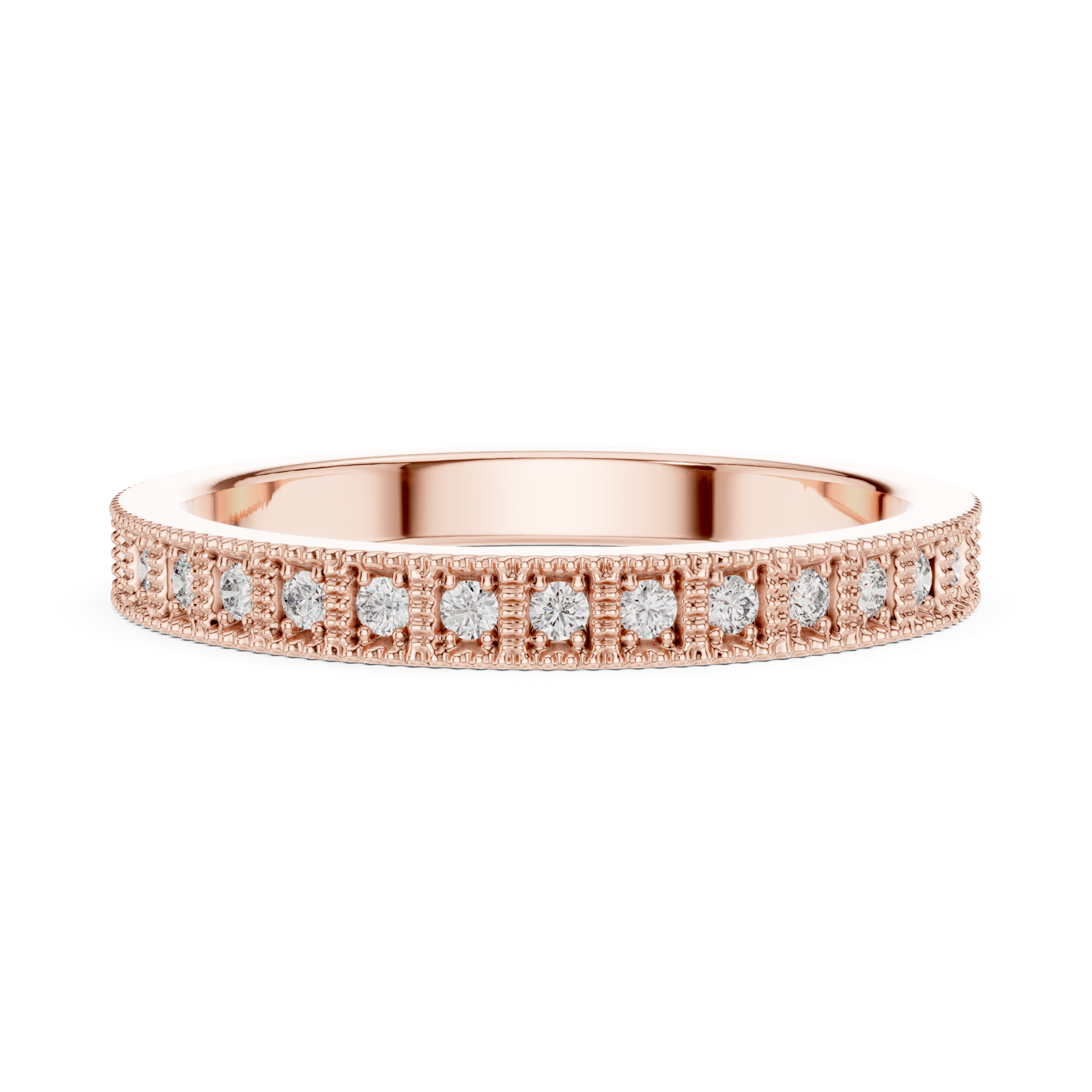 Gold Ring DDLR-229, Rose Gold, view 3