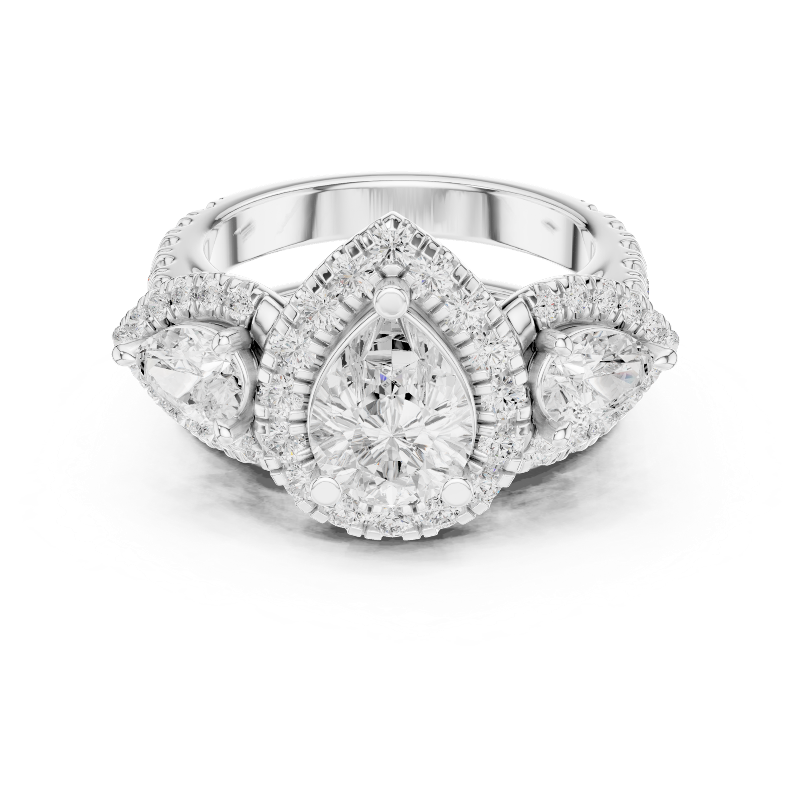 Gold Ring DDLR-298, White Gold, view 4