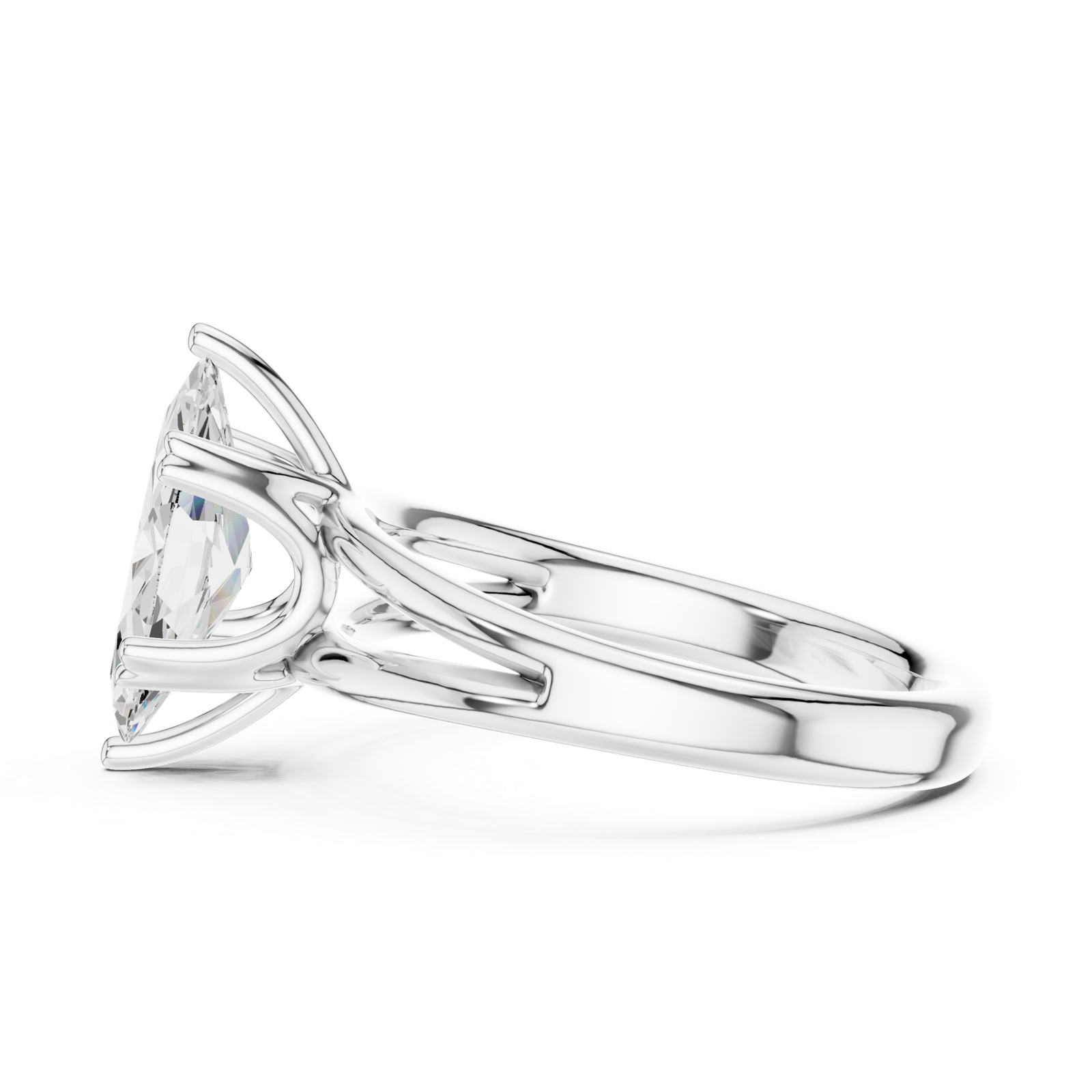 Gold Jewelry L36-7, Marquise center stone, White Gold, view 3