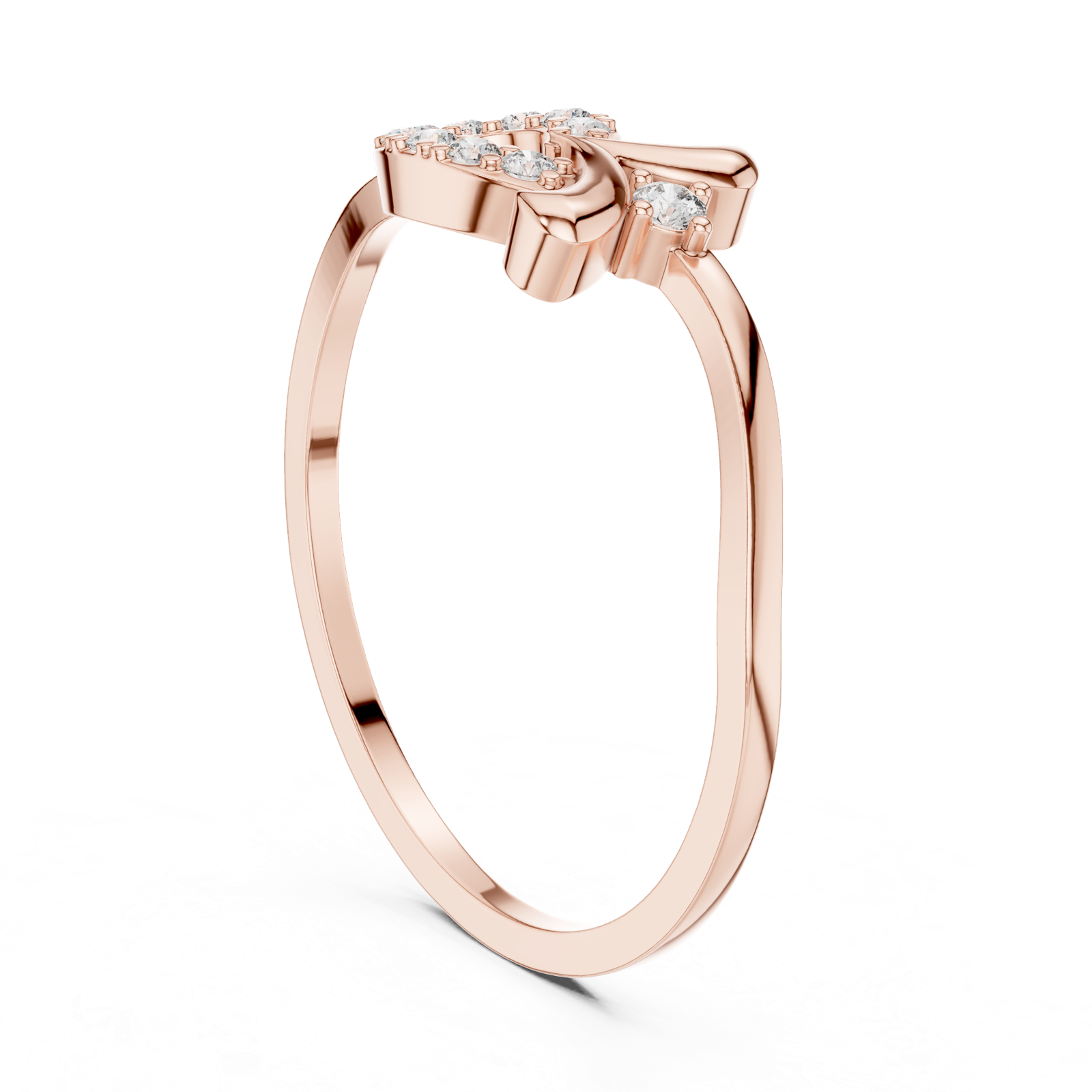 Gold Ring DR-6157, Rose Gold, view 1