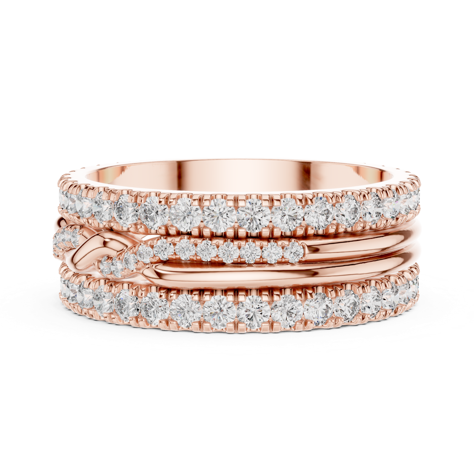 Gold Ring DDLR-234, Rose Gold, view 3