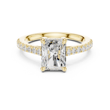 Gold Ring DDLR-039, Radiant center stone, Yellow Gold, view 4