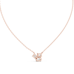 14K Solid Gold Lab Diamond Pendant Necklace, Rose Gold, view 4