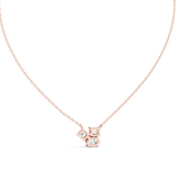 14K Solid Gold Lab Diamond Pendant Necklace, Rose Gold, view 4