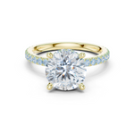 Gold Ring DDLR-171-R00865, Round center stone, Yellow Gold