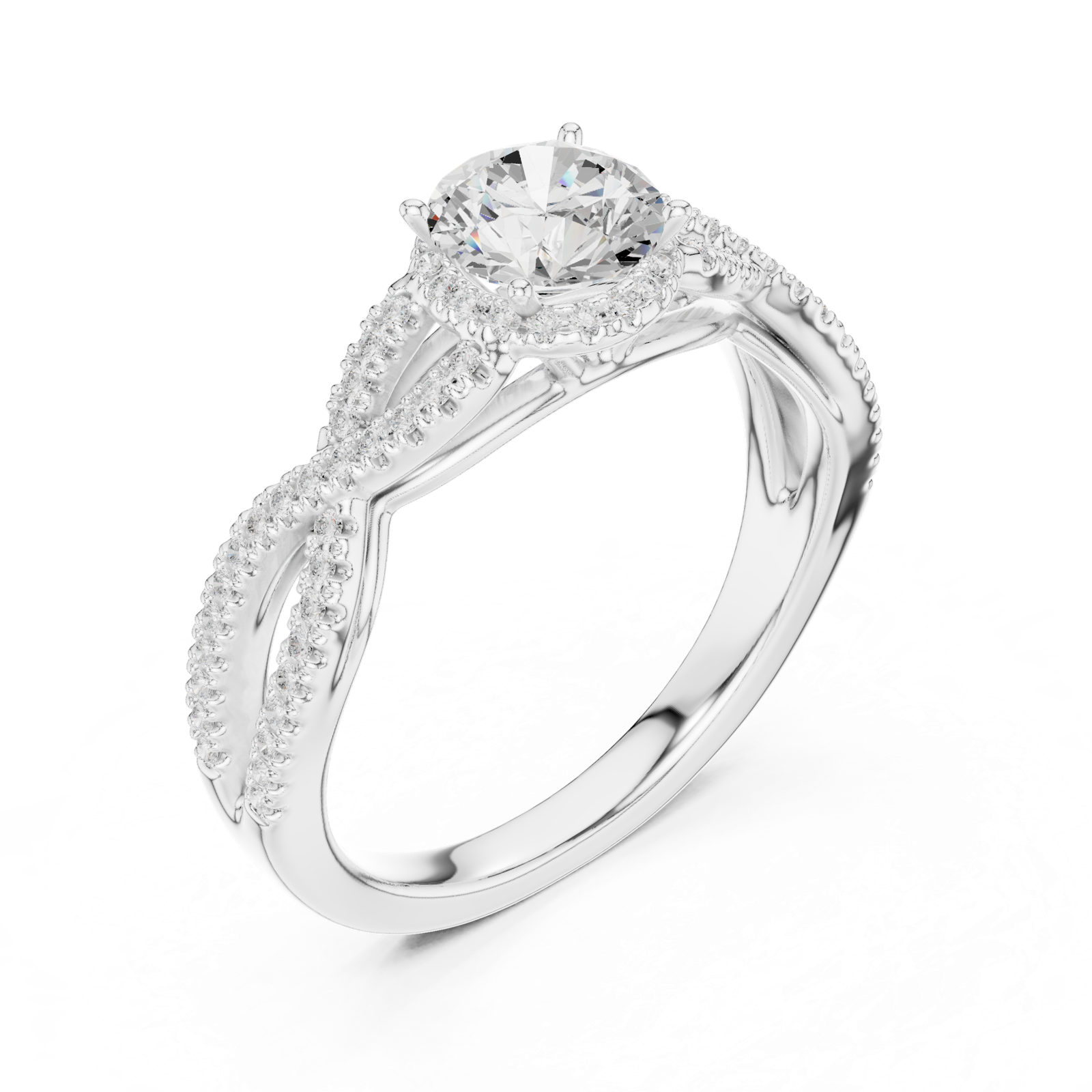 Gold Ring LR-0232, White Gold, view 2