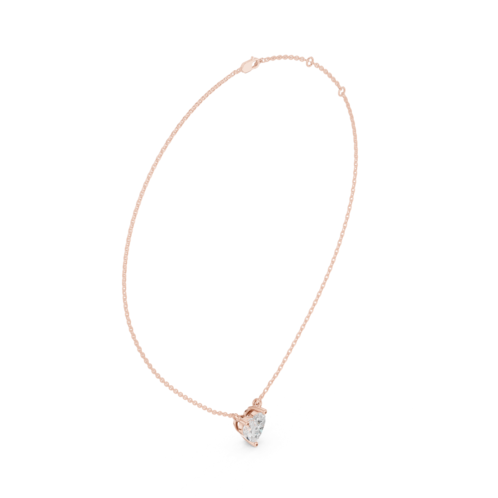 Gold Jewelry DDPO-001, Heart center stone, Rose Gold, view 1