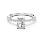 Gold Jewelry L36-15, Radiant center stone, White Gold