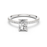 Gold Jewelry L36-15, Radiant center stone, White Gold