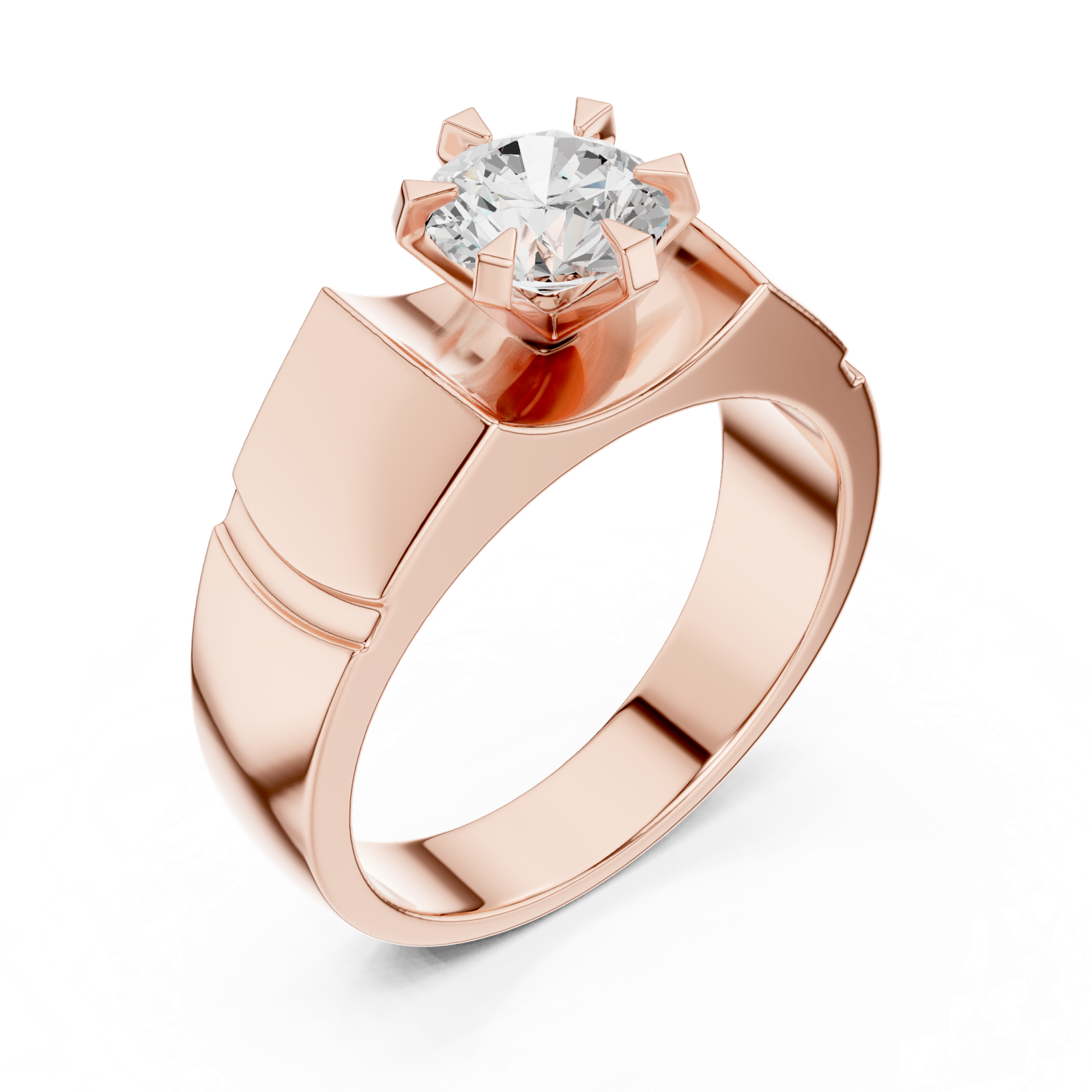 Gold Men's Ring GGR-0027, Rose Gold, view 2