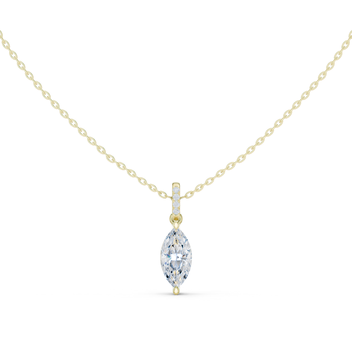 Gold Jewelry DDPO-009, Marquise center stone, Yellow Gold
