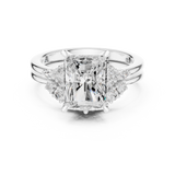 Gold Ring DDLR-440, Radiant center stone, White Gold, view 4