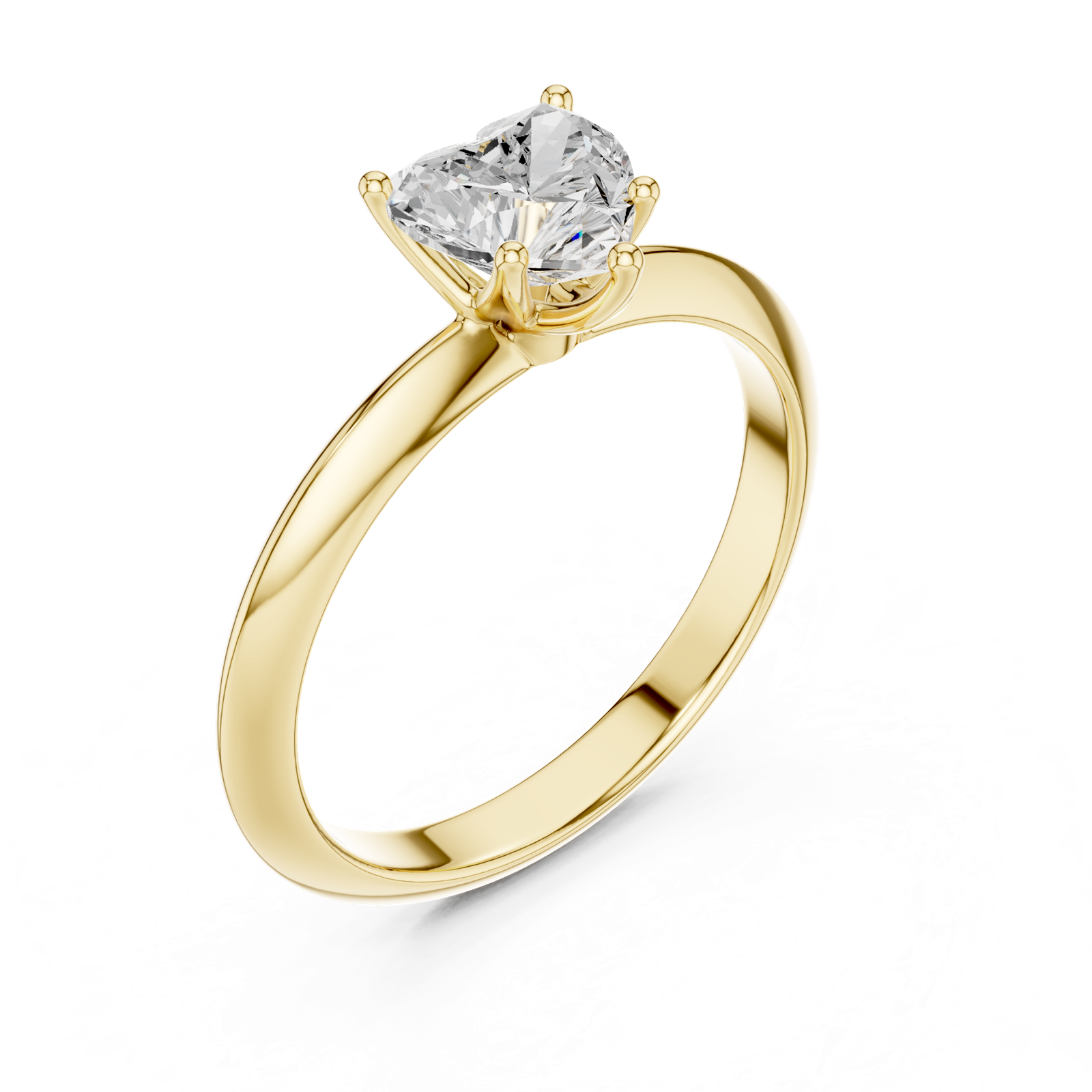 Gold Jewelry L36-6, Heart center stone, Yellow Gold, view 2