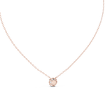 14K Solid Gold Lab Diamond Solitaire Pendant Necklace, Rose Gold, view 4