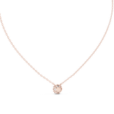 14K Solid Gold Lab Diamond Solitaire Pendant Necklace, Rose Gold, view 4