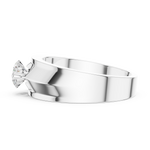 14K Solid Gold Lab Diamond Solitaire Ring, White Gold, view 3