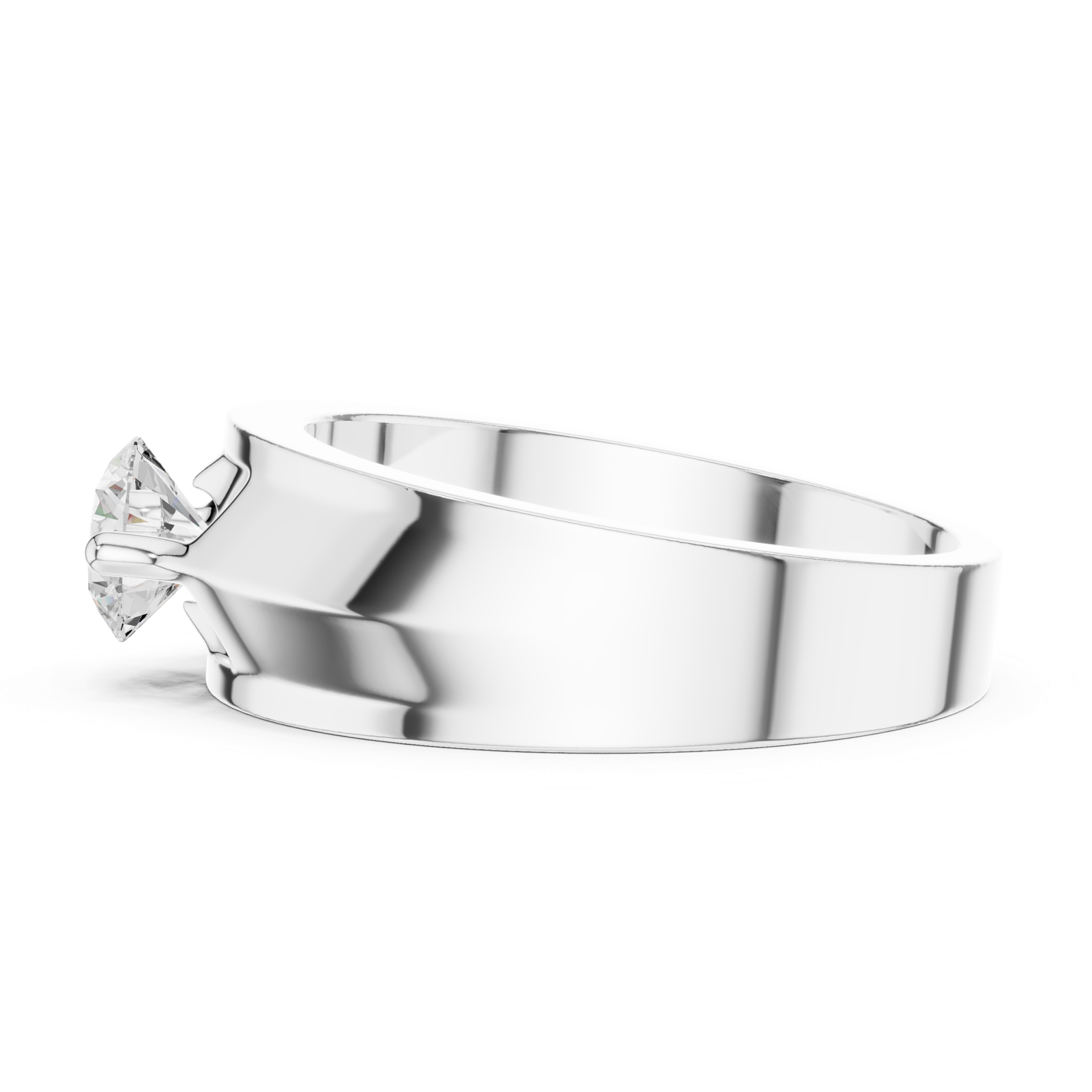 14K Solid Gold Lab Diamond Solitaire Ring, White Gold, view 3