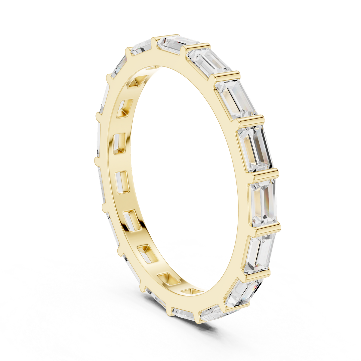 14K Solid Gold Lab Diamond Eternity Ring, Yellow Gold, view 1