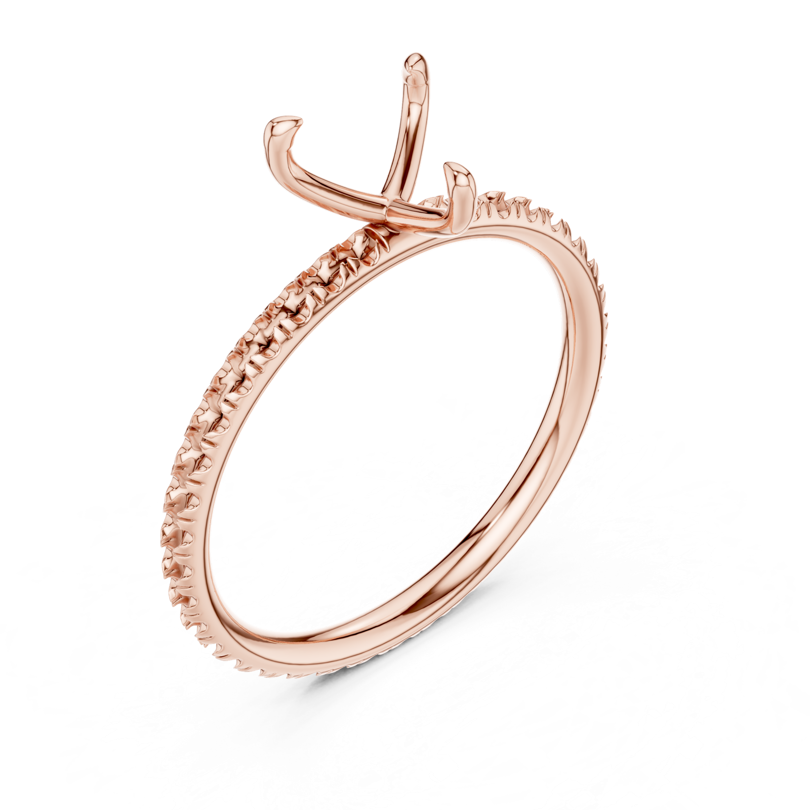Gold Jewelry L36-15, Heart center stone, Rose Gold, view 2