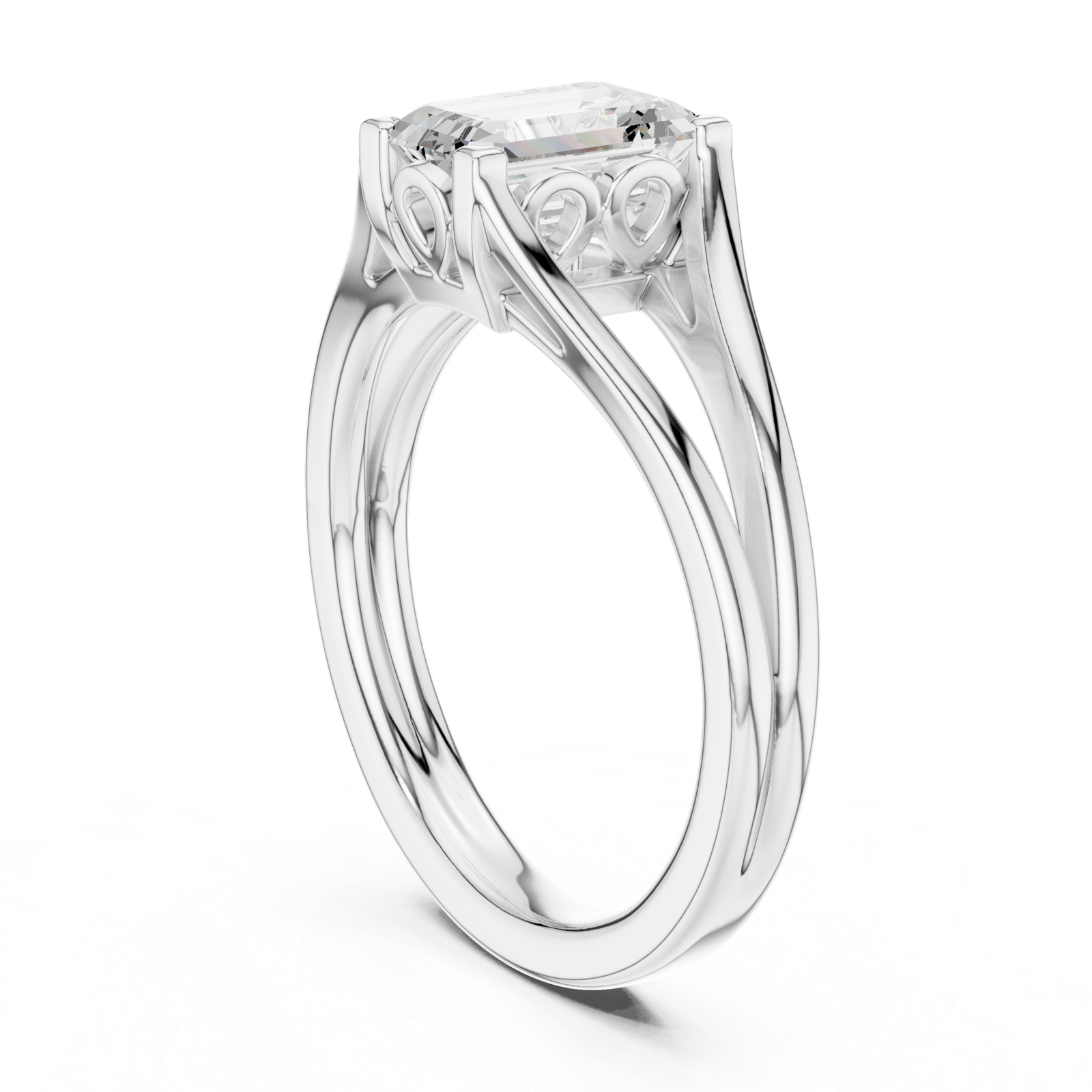 Gold Ring DDLR-692, White Gold, view 1