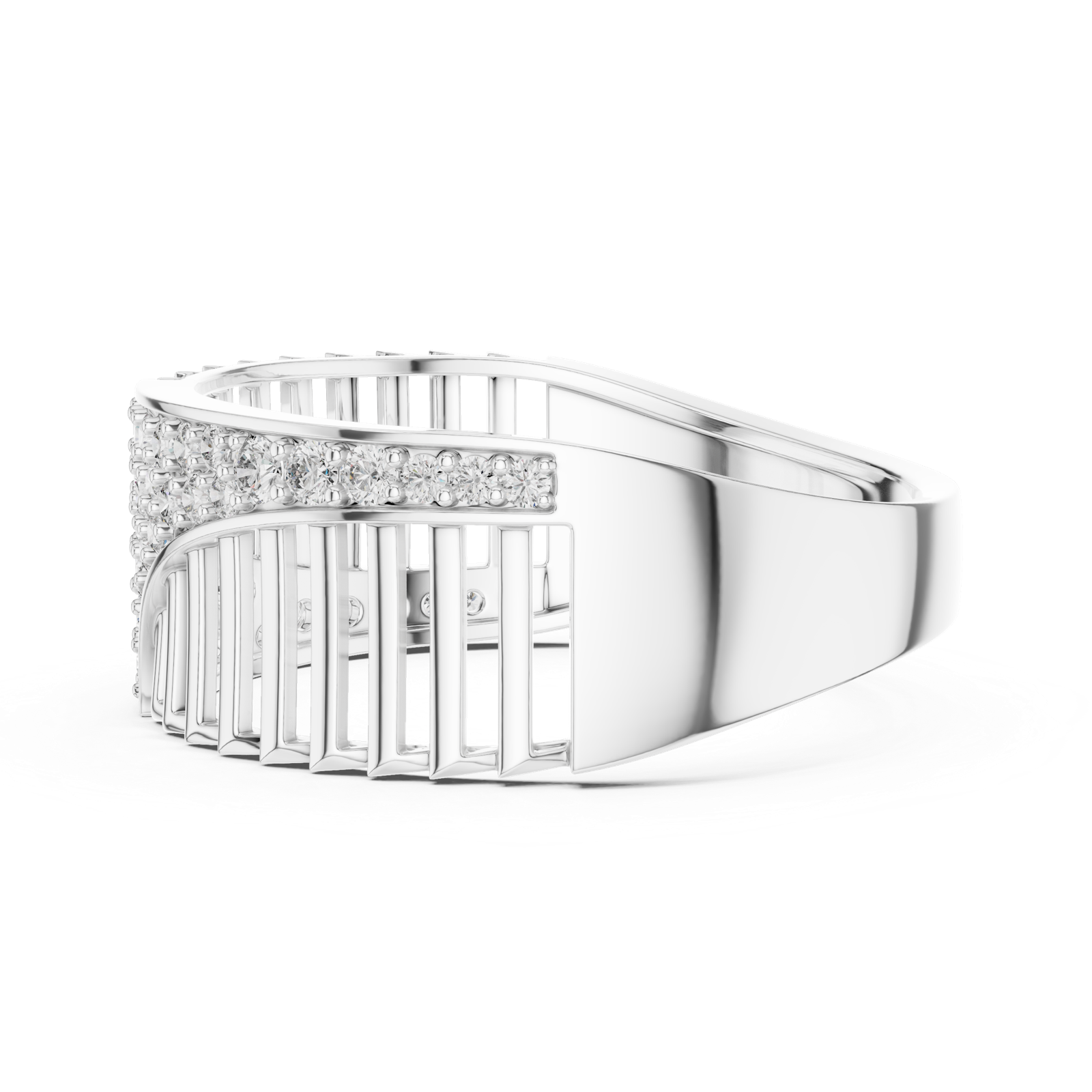 Gold Ring LR-01 (11), White Gold, view 3