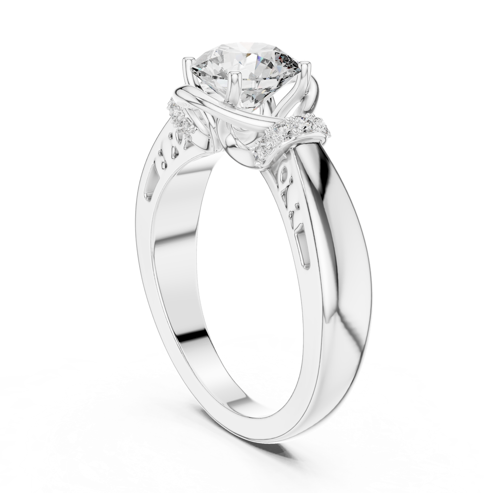 Gold Ring LR-0112, White Gold, view 1
