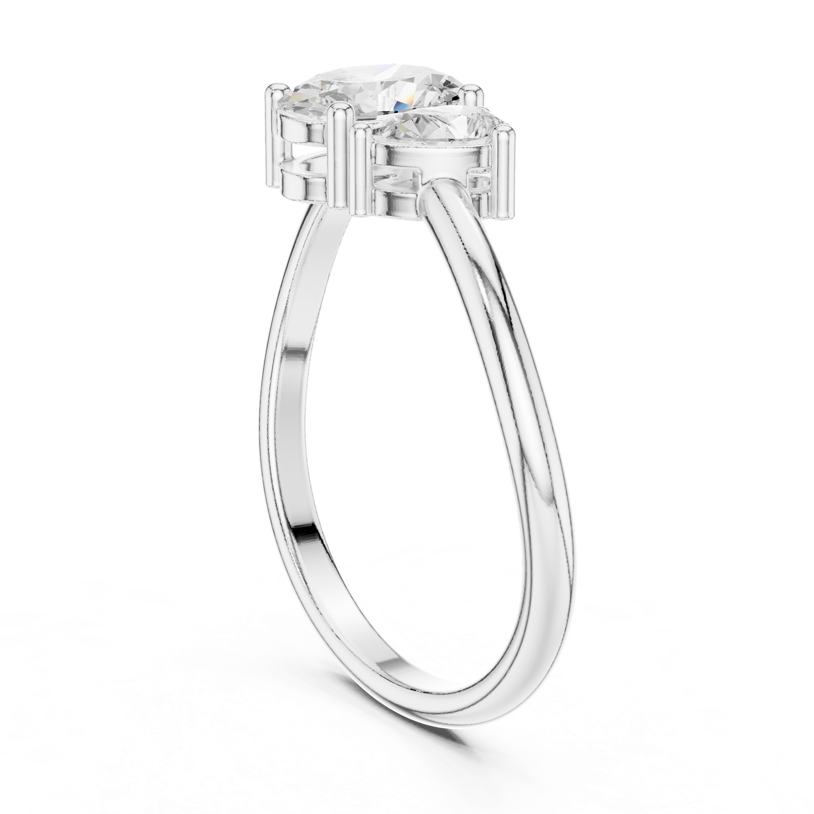 Gold Ring HLR-233, White Gold, view 1